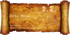 Uitz Rita névjegykártya